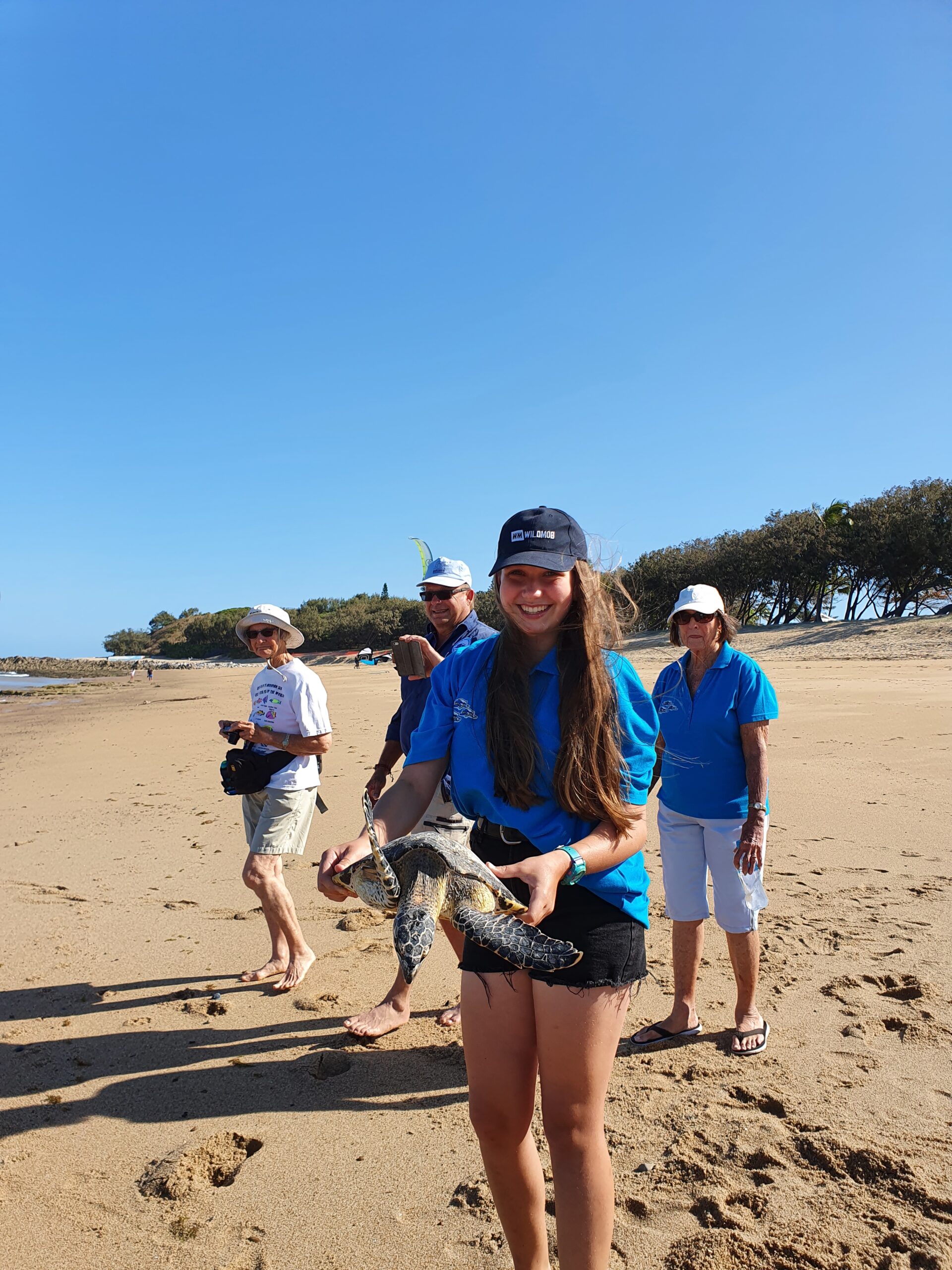 M&DTW member Aquila releasing a recovered hawksbill. Picture from Jess Sabatino